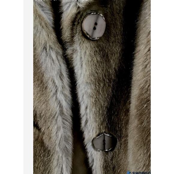 Tissavel Faux Fur Tan Belted Coat | L | Runway Fall Glam Burning Man - Picture 4 of 6